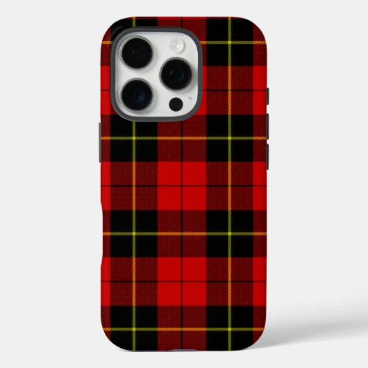 Coques Case-Mate iPhone Wallace tartan rouge noir plaid (Verso)
