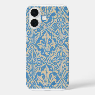 Coques iPhone 16 Walter Crane Vintage Art de Graines et Fleurs Bleu