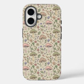 Coques Case-Mate iPhone Warm Beige Fungi Seamless Pattern Neutral Boho (Verso)