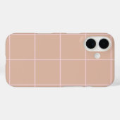 Coques Case-Mate iPhone Warm Beige Grid Pattern Minimal Soft Check Design (Verso (horizontal))