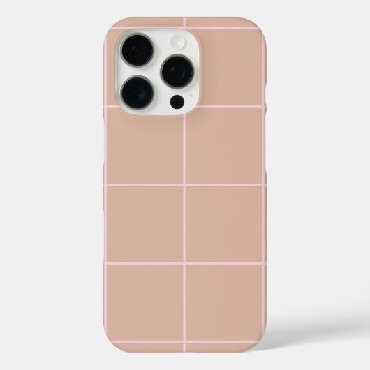 Coques Case-Mate iPhone Warm Beige Grid Pattern Minimal Soft Check Design (Verso)