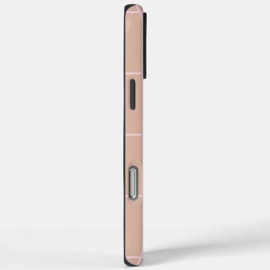 Coques Case-Mate iPhone Warm Beige Grid Pattern Minimal Soft Check Design (Verso / Droite)