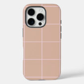 Coques Case-Mate iPhone Warm Beige Grid Pattern Minimal Soft Check Design (Verso)