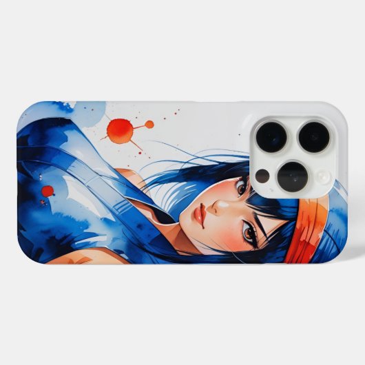 Coques Case-Mate iPhone Warrior in Indigo Flames (Verso (horizontal))