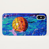 Coques Case-Mate iPhone Water Polo Ball Artistique Blue Yellow WaterPolo (Dos (Horizontal))