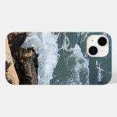 Coques Case-Mate iPhone Water Splashing on Rocks Photo Add Name (Verso (horizontal))