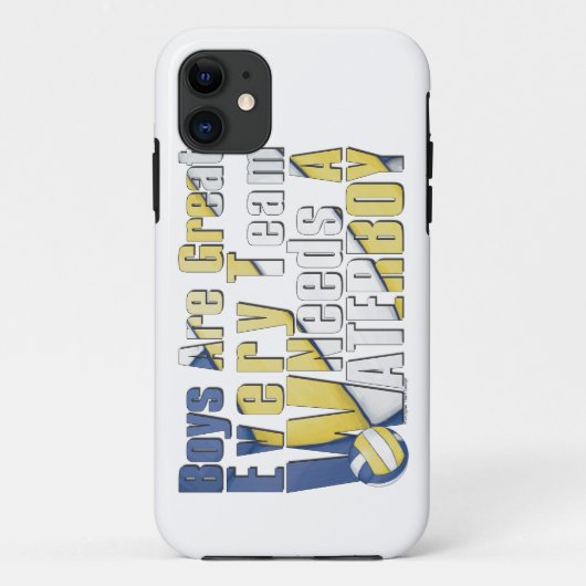 Coques Case-Mate iPhone Waterboy Volleball en bleu et jaune (Dos)