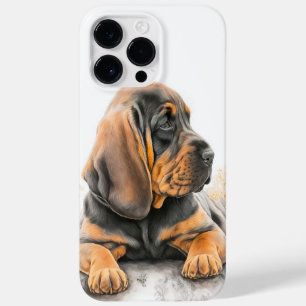 COQUE POUR POUR iPhone 14 PRO MAX WATERCOLOR BLACK & TAN BLOODHOUND PUPPING CHIEN