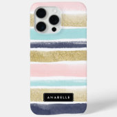 Coques Case-Mate iPhone Watercolor et Faux Glitter Stripes (Verso)