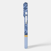 Coques Case-Mate iPhone Watercolor Floral Monogram Pattern - Blue on Blue (Verso / Gauche)