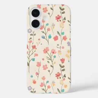 Coques iPhone 16 Watercolor Meadow Floral Pattern