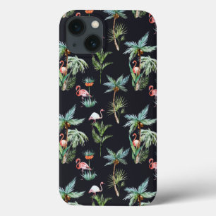 iPhone 13 Case Watercolor Palm Pattern