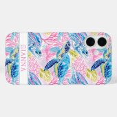 Coques Case-Mate iPhone Watercolor Sea Turtles Monogrammed (Verso (horizontal))