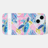 Coques Case-Mate iPhone Watercolor Sea Turtles Monogrammed (Verso (horizontal))