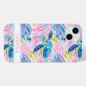 Coques Case-Mate iPhone Watercolor Sea Turtles Monogrammed (Verso (horizontal))