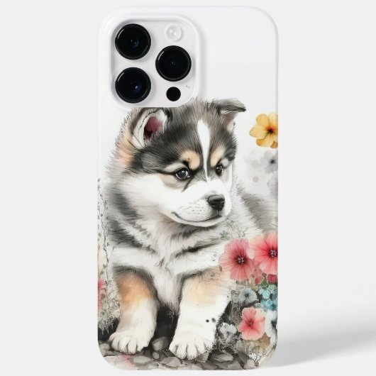 COQUES Case-Mate iPhone WATERCOLOR SIBERIAN HUSKY POPPY CHIEN (Verso)