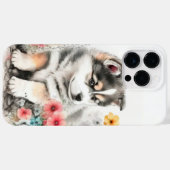 COQUES Case-Mate iPhone WATERCOLOR SIBERIAN HUSKY POPPY CHIEN (Verso (horizontal))