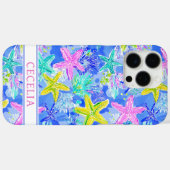 Coques Case-Mate iPhone Watercolor Starfish Monogrammed (Verso (horizontal))