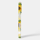 Coques Case-Mate iPhone Watercolor Sunflowers Monogrammed (Verso / Droite)
