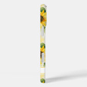 Coques Case-Mate iPhone Watercolor Sunflowers Monogrammed (Verso / Droite)