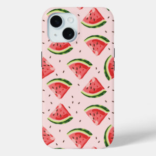 Coque Pour iPhone 15 Watercolor Watermelon Motif de fruits