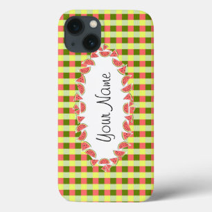 iPhone 13 Case Watermelon Check Classic ovale 'Nom' horizontal