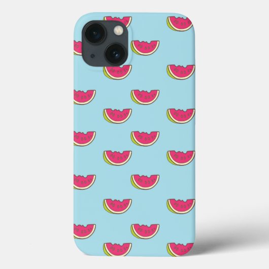 Coques Case-Mate iPhone Watermelon Slices on Teal Pattern (Verso)