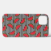 Coques Case-Mate iPhone Watermelon sur Motif Black & White Stripes (Verso (horizontal))