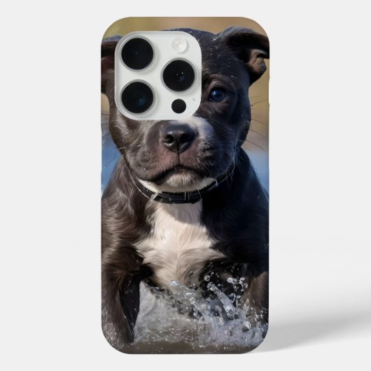 Coques Case-Mate iPhone "Wave Chaser : Un chiot robuste en jeu dans l'océa (Verso)