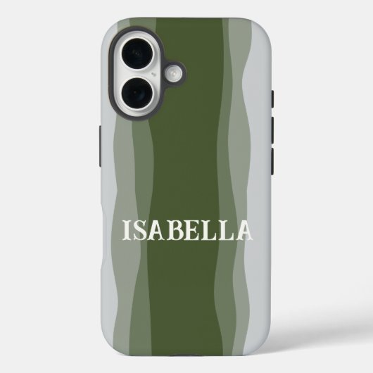 Coques Case-Mate iPhone Waves dans green on green and gray (Verso)
