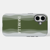 Coques Case-Mate iPhone Waves dans green on green and gray (Verso (horizontal))