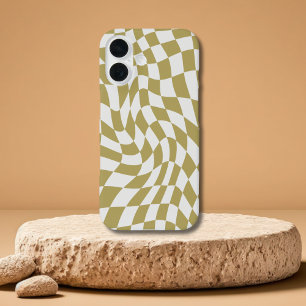 Wavy Checkerboard Moderne iPhone 16 coques
