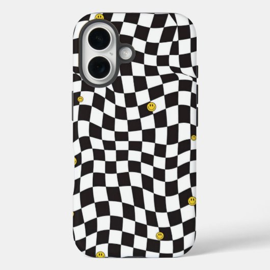 Coques Case-Mate iPhone Wavy Checkerboard Smiley Streetwear Case (Verso)