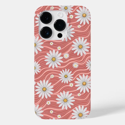 Coques Case-Mate iPhone Wavy Pink Daisies (Verso)