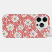 Coques Case-Mate iPhone Wavy Pink Daisies (Verso (horizontal))