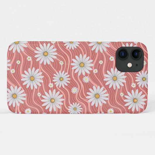 Coques Case-Mate iPhone Wavy Pink Daisies (Dos (Horizontal))