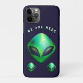 Coques Case-Mate iPhone "We Are Here" Green Alien head (Dos)