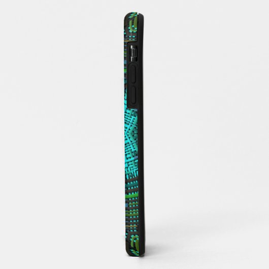Coques Case-Mate iPhone Weaver Mandala bleu et vert (Dos/Gauche)