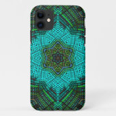 Coques Case-Mate iPhone Weaver Mandala bleu et vert (Dos)
