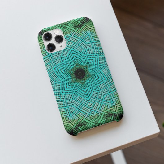 Coques Case-Mate iPhone Weaver Mandala bleu et vert