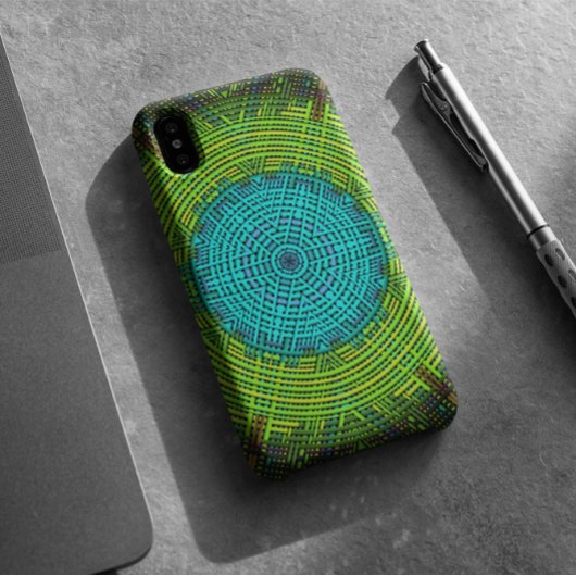 Coques Case-Mate iPhone Weaver Mandala bleu et vert