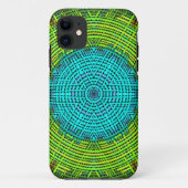Coques Case-Mate iPhone Weaver Mandala bleu et vert (Dos)