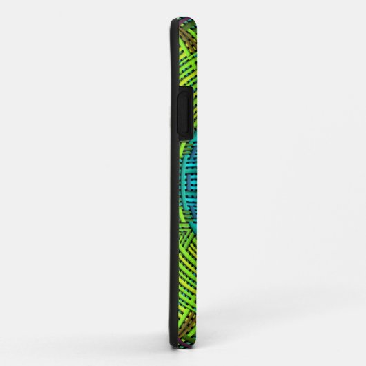 Coques Case-Mate iPhone Weaver Mandala bleu et vert (Dos/Droite)