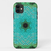 Coques Case-Mate iPhone Weaver Mandala bleu et vert (Dos)
