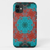 Coques Case-Mate iPhone Weaver Mandala rouge et bleu (Dos)