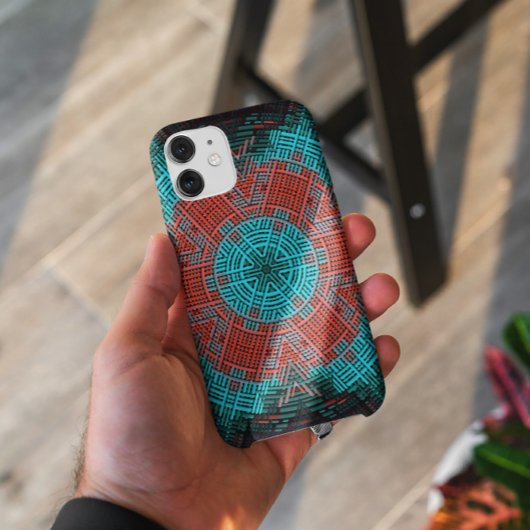 Coques Case-Mate iPhone Weaver Mandala rouge et bleu