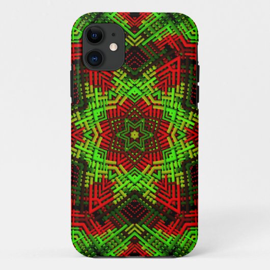 Coques Case-Mate iPhone Weaver Mandala vert et rouge (Dos)