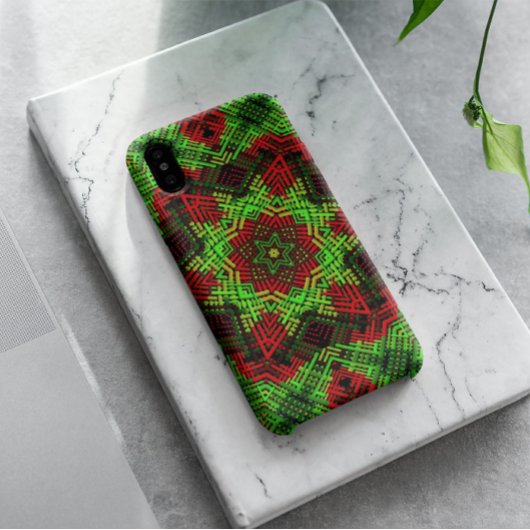 Coques Case-Mate iPhone Weaver Mandala vert et rouge