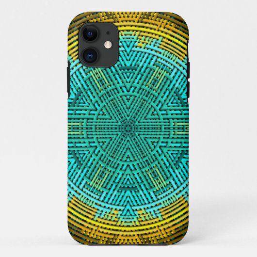 Coques Case-Mate iPhone Weer Mandala bleu et jaune (Dos)