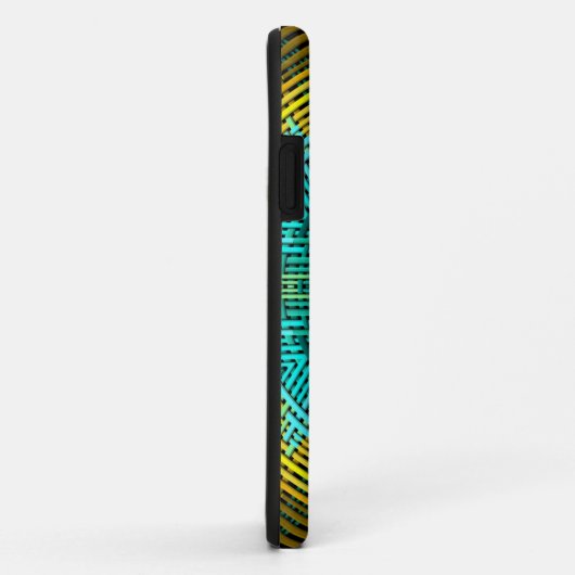 Coques Case-Mate iPhone Weer Mandala bleu et jaune (Dos/Droite)